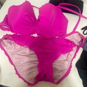 Pink Victoria’s  Secret bikini Set bottom is Medium top is 36D